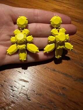 J. Crew Bright Yellow Faceted Drop Earrings